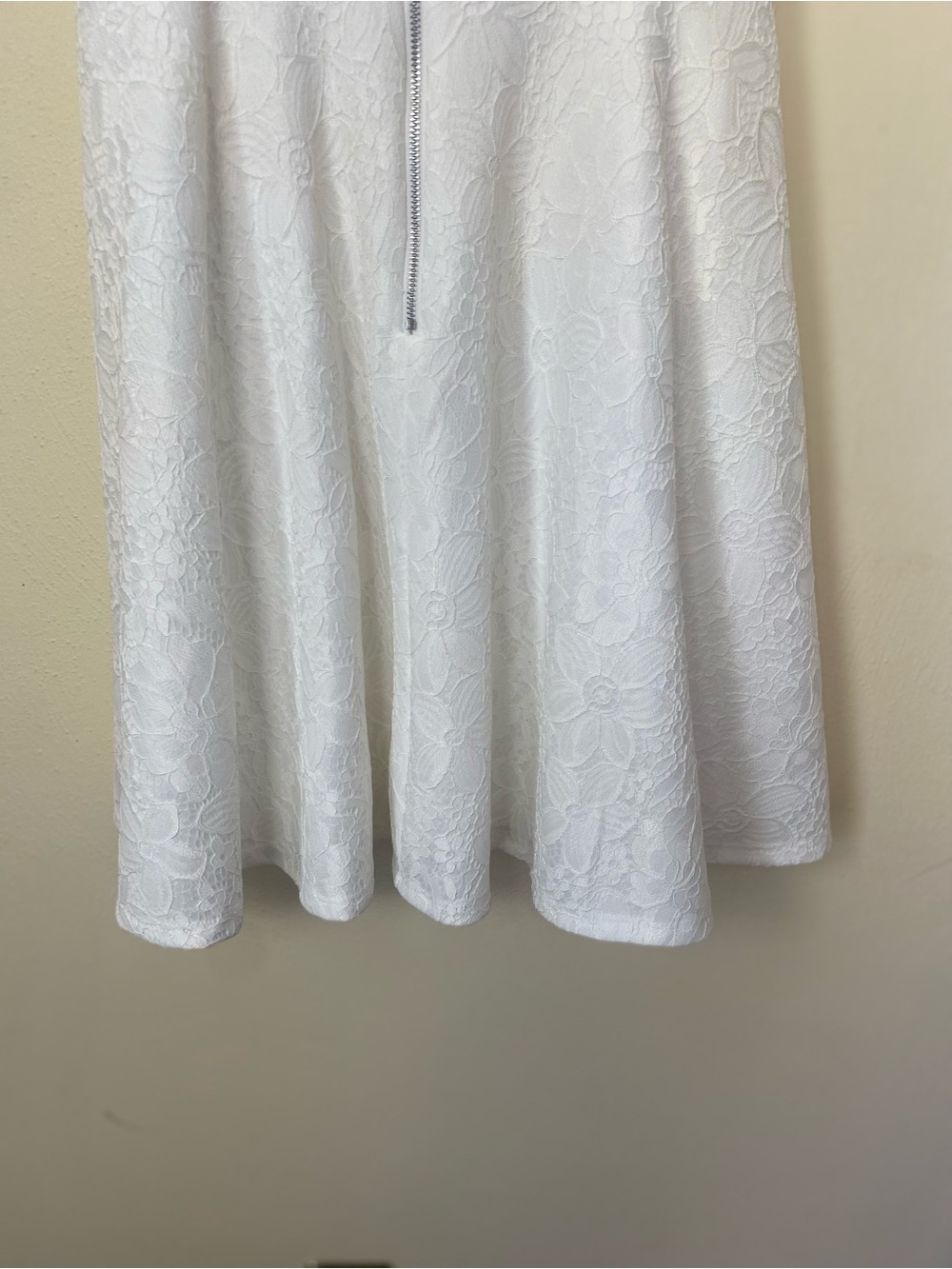 Lulus Classic White Spaghetti Adjustable Strap Lace Short  Dress in Ivory Sz S - Picture 7 of 13